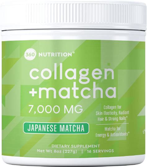 360 Nutrition Matcha Hydrolyzed Collagen Peptides Powder, .